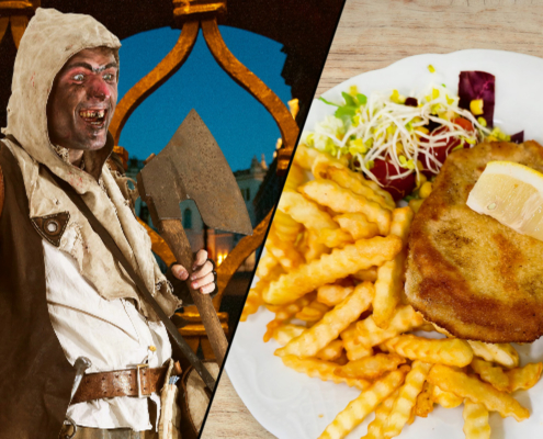 Der Kerkermeister mit Axt und ein leckeres Abendessen