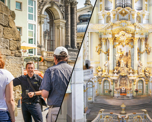 Stadtführung durch die Dresdner Altstadt und Blick von den Emporen in die Frauenkirche