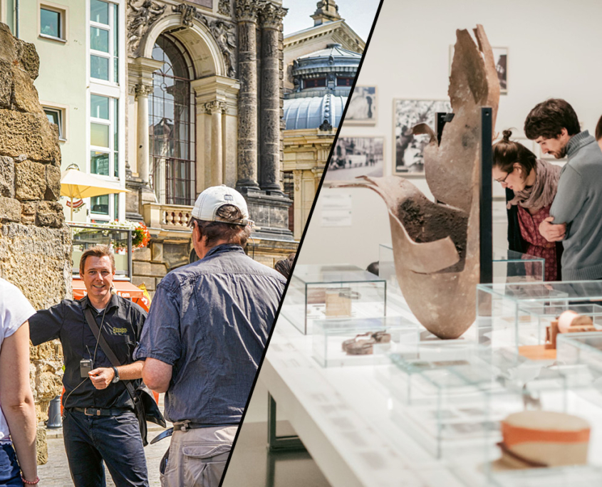 Bildcollage Altstadtrundgang und Stadtmuseum Dresden