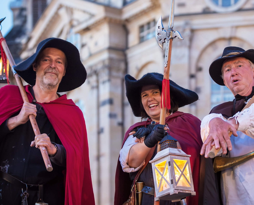 Die Dresdner Nachtwächter vor der Frauenkirche