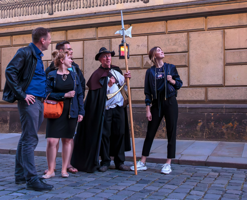 Nachtwächter Führung vor dem Fürstenzug