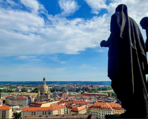 Blick vom Rathausturm über Dresden